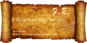 Föglein Réka névjegykártya